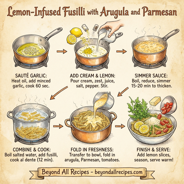 Lemon-Infused Fusilli with Arugula and Parmesan instructions