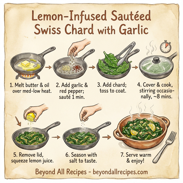 Lemon-Infused Sautéed Swiss Chard with Garlic instructions