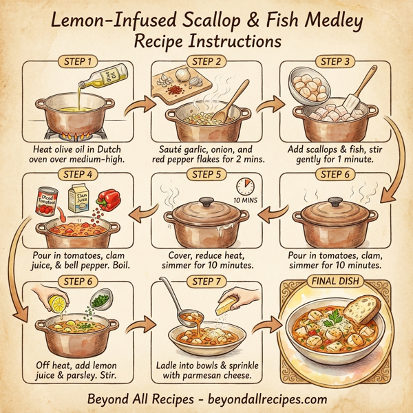 Lemon-Infused Scallop & Fish Medley instructions