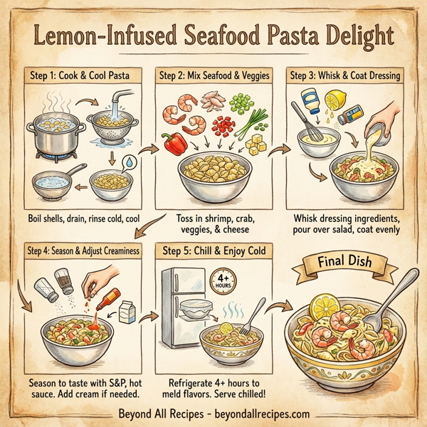 Lemon-Infused Seafood Pasta Delight instructions