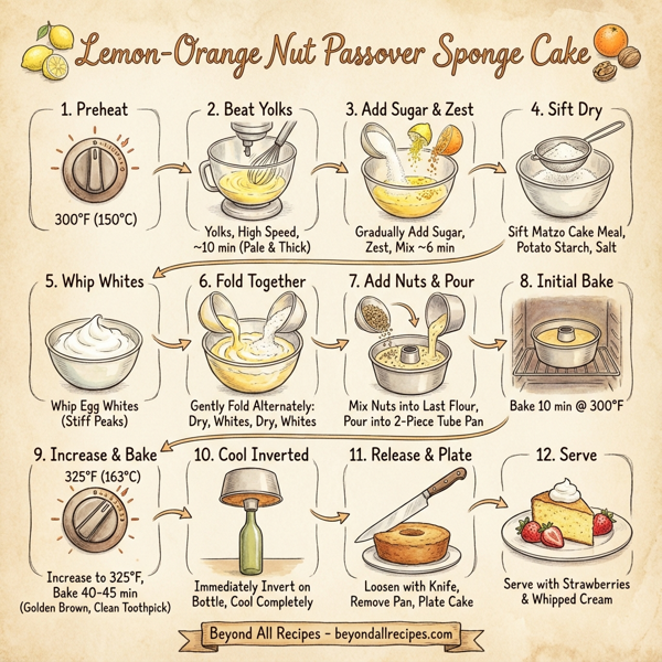 Lemon-Orange Nut Passover Sponge Cake instructions