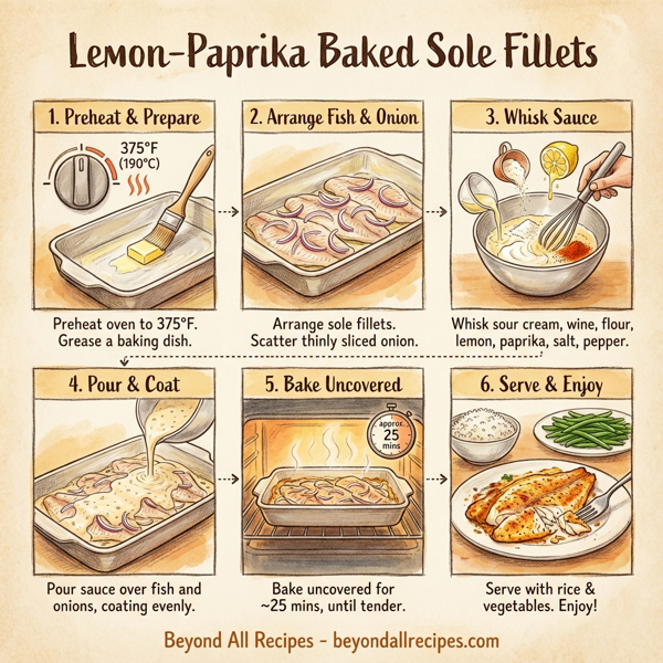 Lemon-Paprika Baked Sole Fillets instructions
