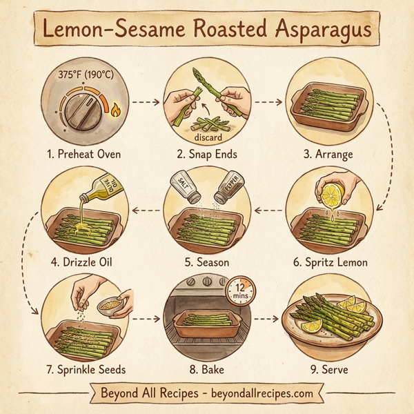 Lemon-Sesame Roasted Asparagus instructions