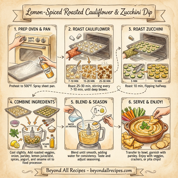 Lemon-Spiced Roasted Cauliflower & Zucchini Dip instructions