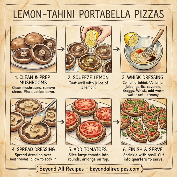 Lemon-Tahini Portabella Pizzas instructions