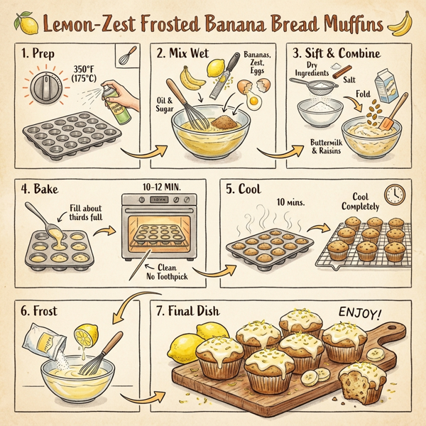 Lemon-Zest Frosted Banana Bread Muffins instructions