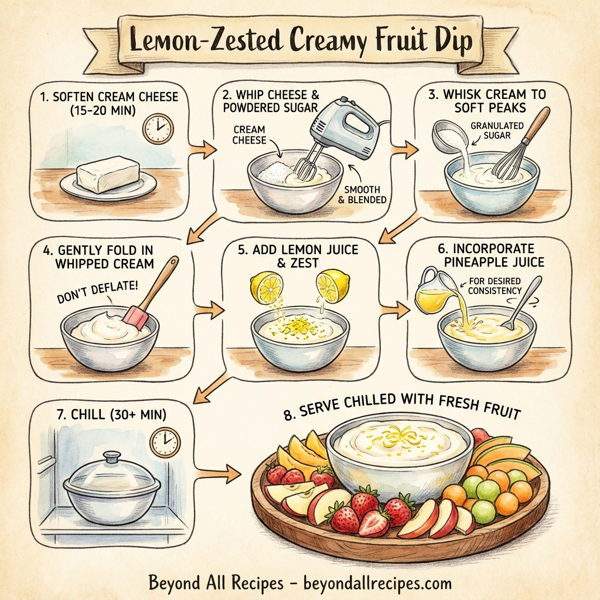 Lemon-Zested Creamy Fruit Dip instructions