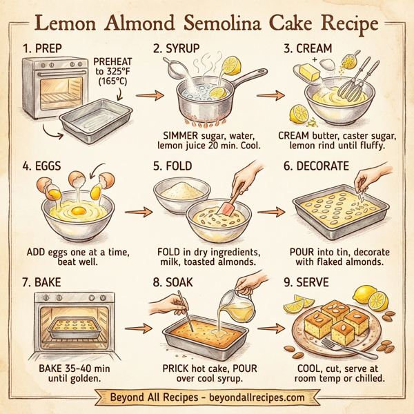 Lemon Almond Semolina Cake instructions