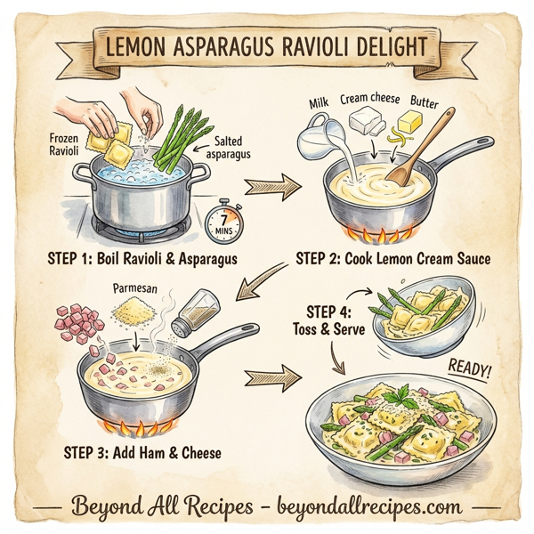 Lemon Asparagus Ravioli Delight instructions