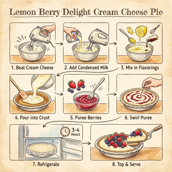 Lemon Berry Delight Cream Cheese Pie instructions