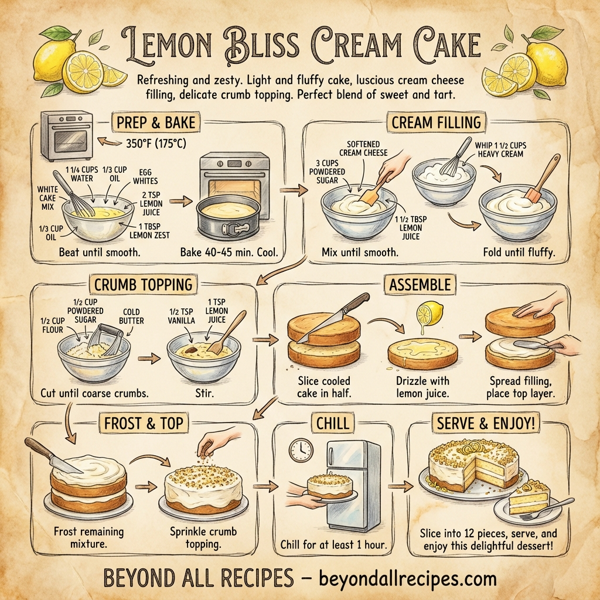 Lemon Bliss Cream Cake instructions