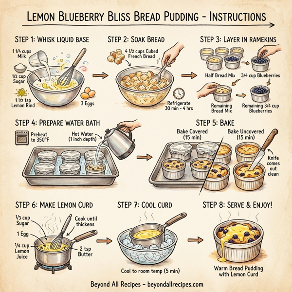 Lemon Blueberry Bliss Bread Pudding instructions
