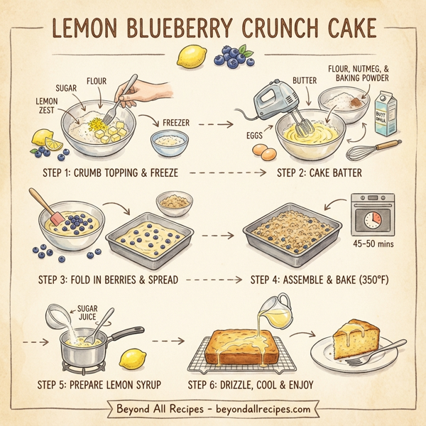 Lemon Blueberry Crunch Cake instructions