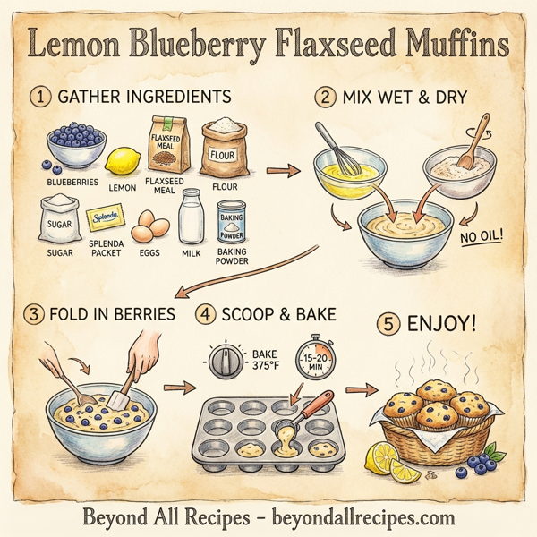 Lemon Blueberry Flaxseed Muffins instructions