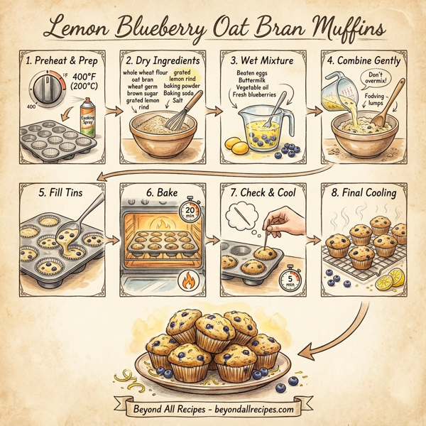 Lemon Blueberry Oat Bran Muffins instructions