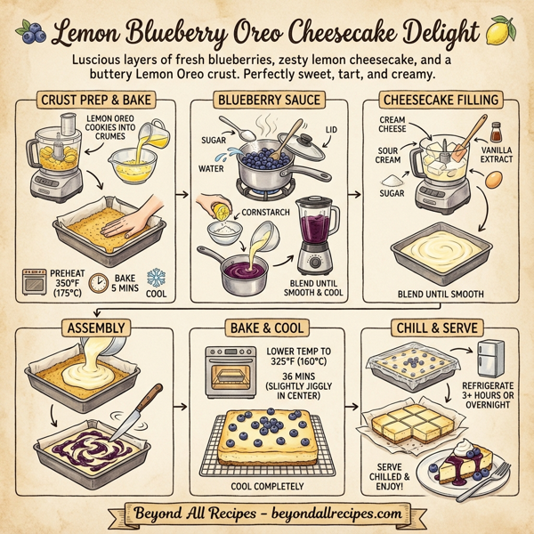 Lemon Blueberry Oreo Cheesecake Delight instructions
