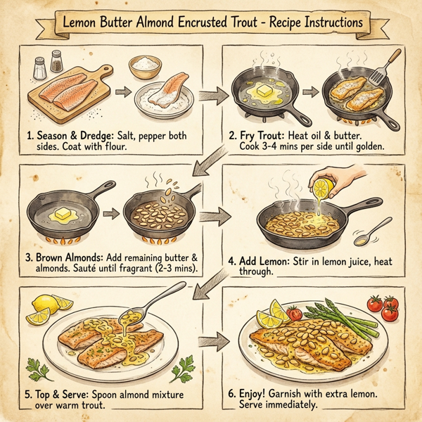 Lemon Butter Almond Encrusted Trout instructions