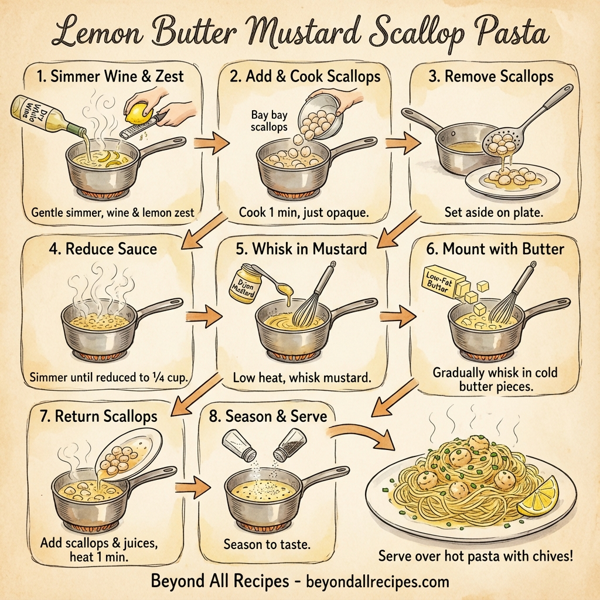 Lemon Butter Mustard Scallop Pasta instructions