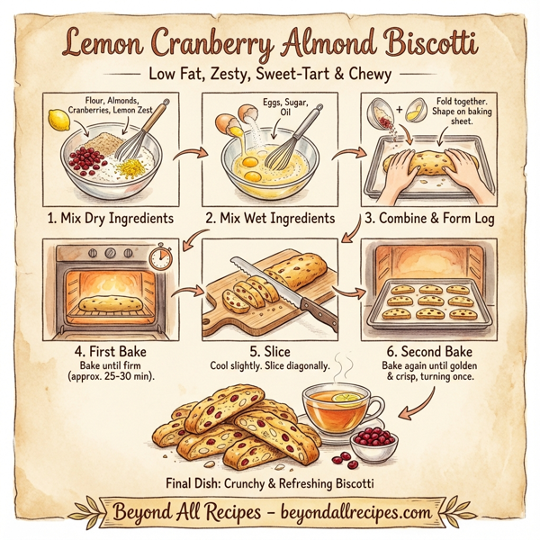 Lemon Cranberry Almond Biscotti instructions