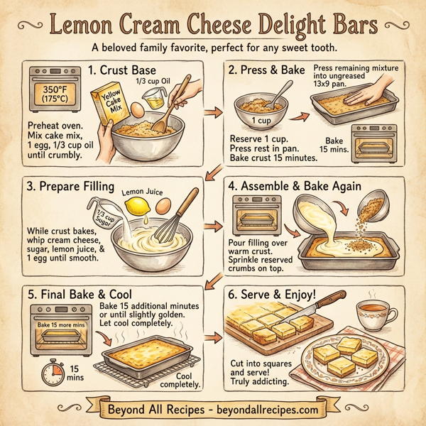 Lemon Cream Cheese Delight Bars instructions