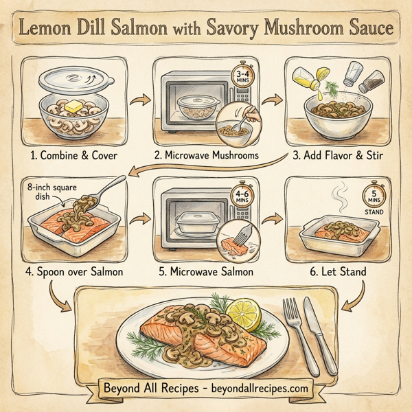 Lemon Dill Salmon with Savory Mushroom Sauce instructions