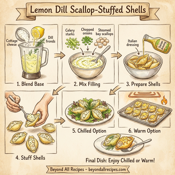 Lemon Dill Scallop-Stuffed Shells instructions