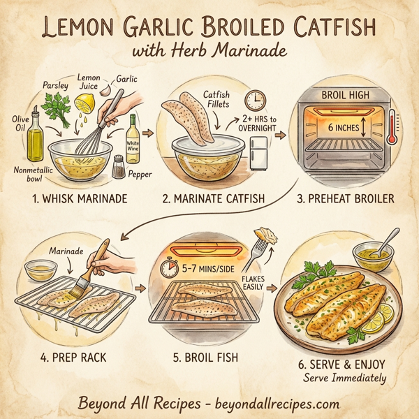 Lemon Garlic Broiled Catfish with Herb Marinade instructions
