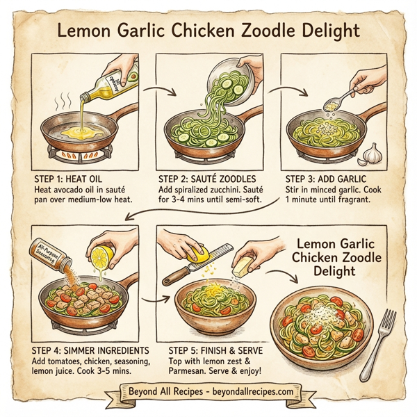 Lemon Garlic Chicken Zoodle Delight instructions