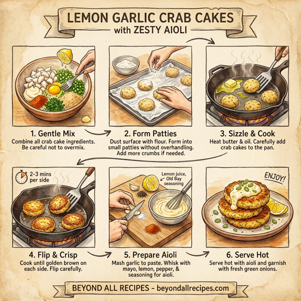 Lemon Garlic Crab Cakes with Zesty Aioli instructions