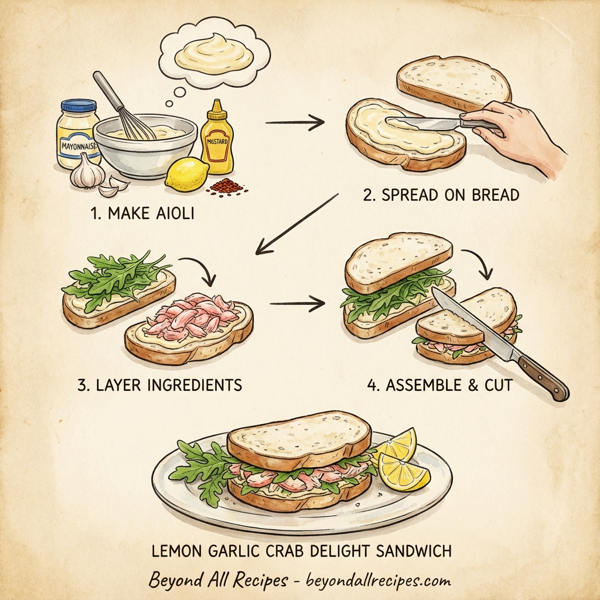 Lemon Garlic Crab Delight Sandwich instructions