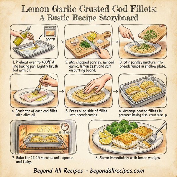 Lemon Garlic Crusted Cod Fillets instructions
