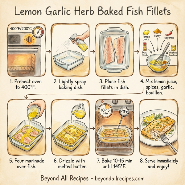 Lemon Garlic Herb Baked Fish Fillets instructions