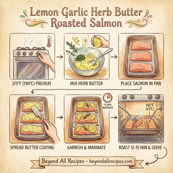 Lemon Garlic Herb Butter Roasted Salmon instructions
