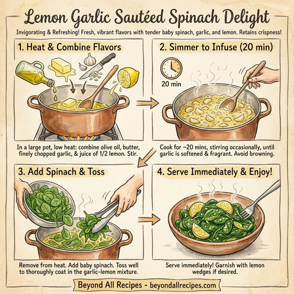Lemon Garlic Sautéed Spinach Delight instructions