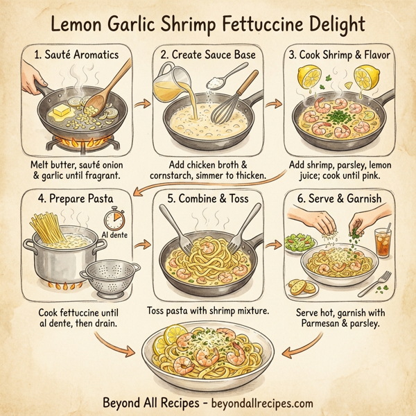 Lemon Garlic Shrimp Fettuccine Delight instructions