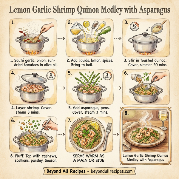 Lemon Garlic Shrimp Quinoa Medley with Asparagus instructions