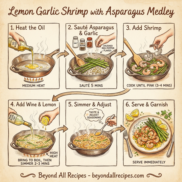 Lemon Garlic Shrimp with Asparagus Medley instructions