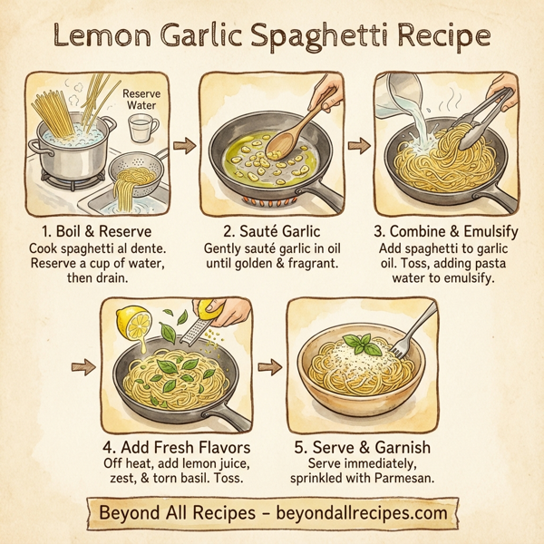 Lemon Garlic Spaghetti with Fresh Basil and Parmesan instructions
