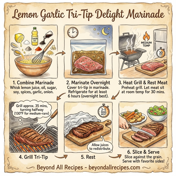 Lemon Garlic Tri-Tip Delight Marinade instructions
