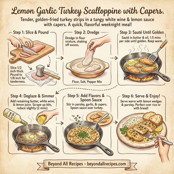 Lemon Garlic Turkey Scalloppine with Capers instructions