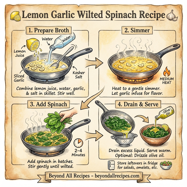 Lemon Garlic Wilted Spinach instructions