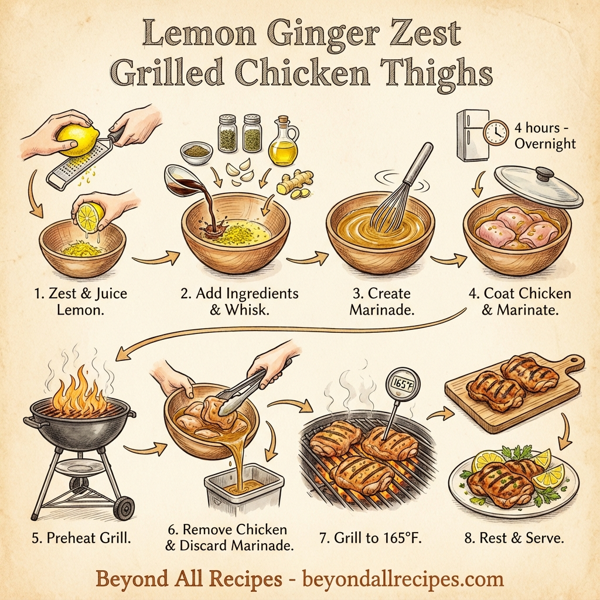 Lemon Ginger Zest Grilled Chicken Thighs instructions