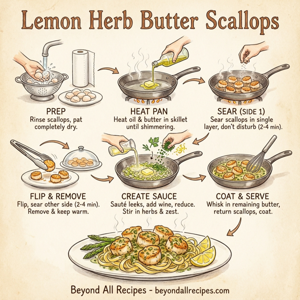 Lemon Herb Butter Scallops instructions