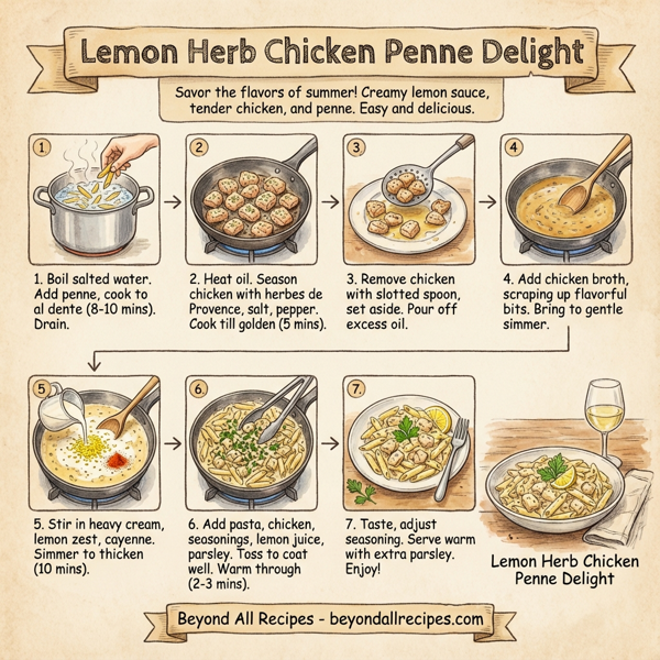 Lemon Herb Chicken Penne Delight instructions