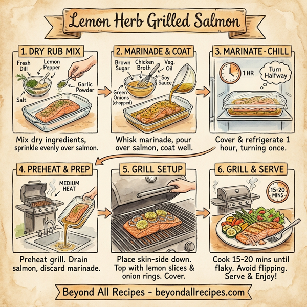 Lemon Herb Grilled Salmon instructions