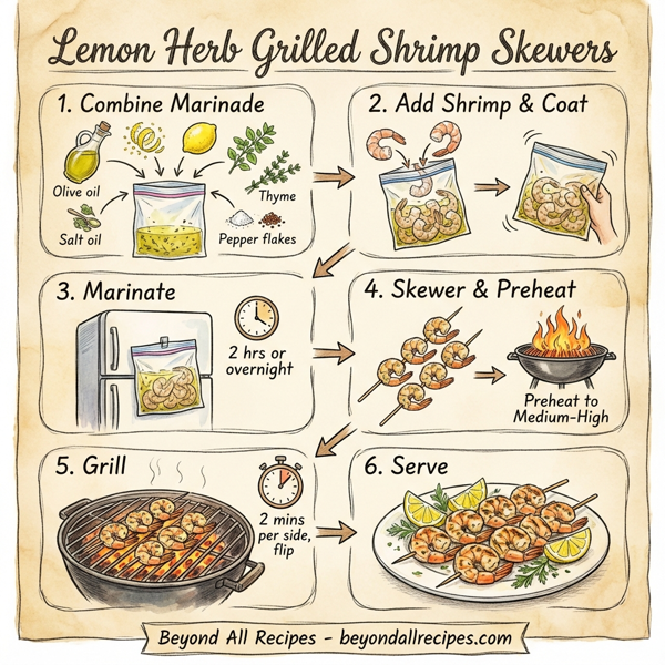 Lemon Herb Grilled Shrimp Skewers instructions