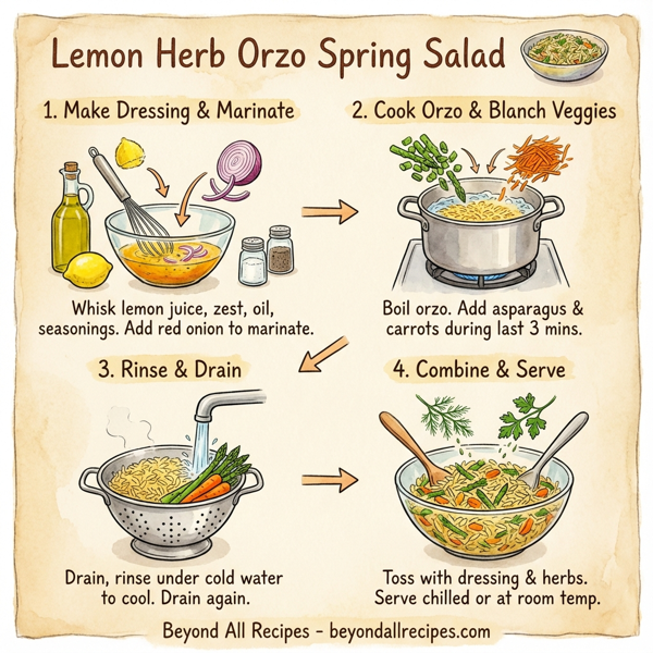 Lemon Herb Orzo Spring Salad instructions