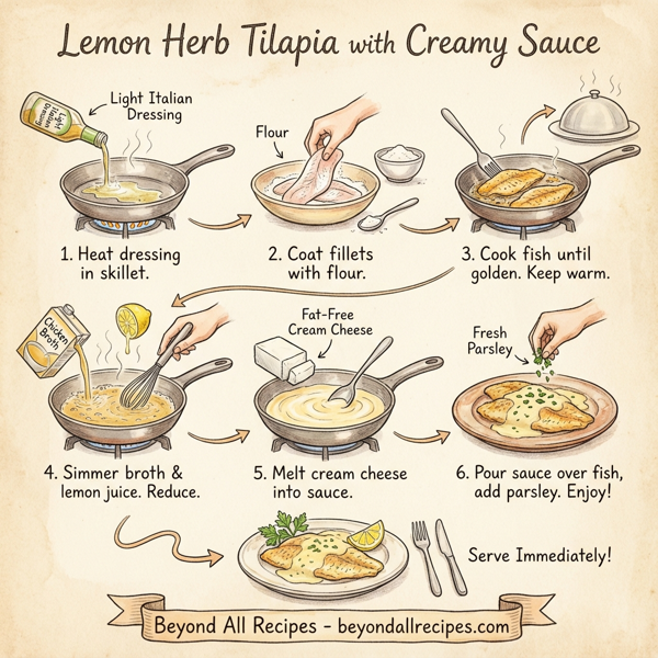 Lemon Herb Tilapia with Creamy Sauce instructions