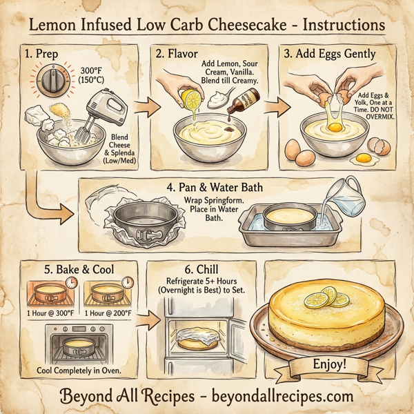 Lemon Infused Low Carb Cheesecake instructions