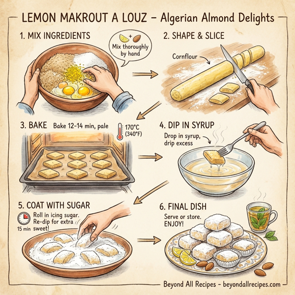 Lemon Makrout a Louz - Algerian Almond Delights instructions